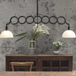 Zuo Jade 2 Light Ceiling Pendant in Antique Black Gold - Products