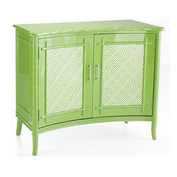 British Colonial Cabinet - Green - Furniture