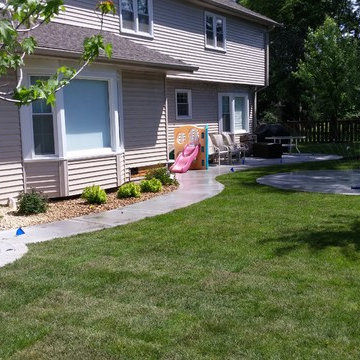 Naperville Patio, Landscape, regrade for drainage and sod