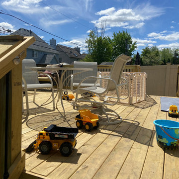Pressure Treated Re-Deck with Aluminum Pickets in Carol Stream, IL