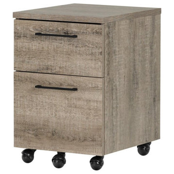 South Shore Munich 2 Drawer File Cabinet in Weathered Oak