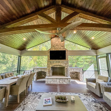 Covered Deck with Screen Room and Custom False Truss
