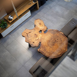 Huge Black Poplar slice coffee table - Coffee Table Sets
