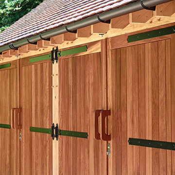 Handmade Garage Doors on Oak Garage