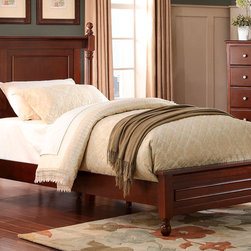 HOMELEGANCE 1356TC-1 COTTAGE KIDS CHERRY WOOD TWIN LOWER POST BED - Kids Beds