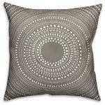 DDCG - Taupe Tribal Circle Spun Poly Pillow, 18"x18" - This polyester pillow features a taupe tribal circle to help you add a stunning accent piece to  your home. The durable fabric of this item ensures it lasts a long time in your home.  The result is a quality crafted product that makes for a stylish addition to your home. Made to order.