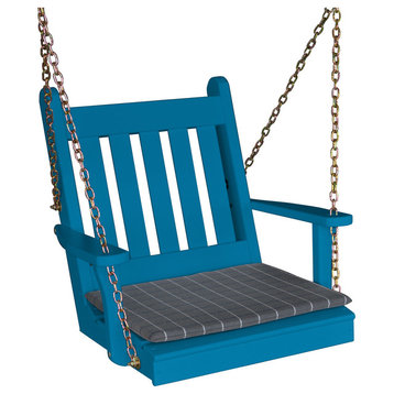 Pine Traditional English Swing, Caribbean Blue, 2 Foot