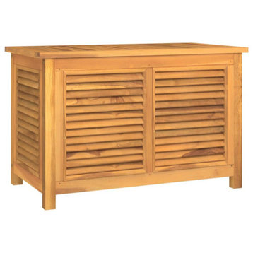 vidaXL Patio Storage Box with Bag Outdoor Cushion Storage Solid Wood Teak