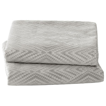 IKAT Velvet Pillow Shell Sets, Silver, 26" X 14"