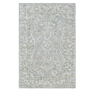 Shelby Traditional Ivory, Seafoam Area Rug, 5' x 7'6