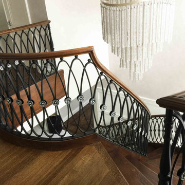 Solid stair railings Black
