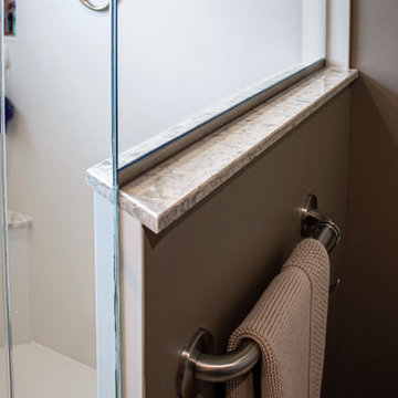 Corian Solid Surface Walk-In Shower - Primary Bathroom