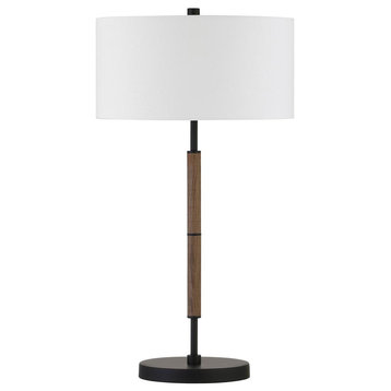 Simone 25 Tall 2-Light Table Lamp with Fabric Shade in Blackened...