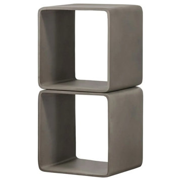 Reba Modern Gray Concrete Cube Shelf/Bookshelf