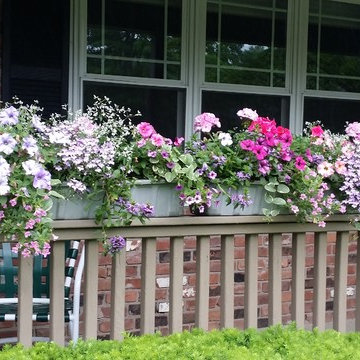 Misc. container garden pots, hummingbird, butterfly gardens