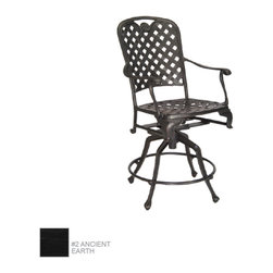 Provance Traditional Cast Aluminum Swivel Counter Stool by Summer Classics - Outdoor Bar Stools And Counter Stools