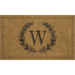 Mohawk Home - Mohawk Home Laurel Monogram W Natural 1' 6" X 2' 6" Door Mat - Fashion and function meet in this stunning monogram doormat - ideal for porches, patios, mud rooms, garages, and more. Built tough with the dependable durability that you have come to trust from Mohawk, this mat is up for the challenge! Crafted in the U.S.A., these doormats feature an all-weather thick, coarse synthetic face, like natural coir, that is specially designed to trap dirt and absorb water. Finished with a sturdy, recycled rubber backing, this sustainable style is also ecofriendly and a perfect choice for the conscious consumer.