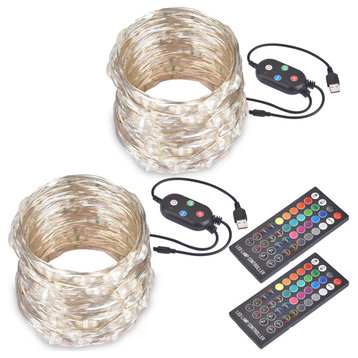 33FT LED String Lights 20 Colors with Remote & Bluetooth Garden Party 2 Packs