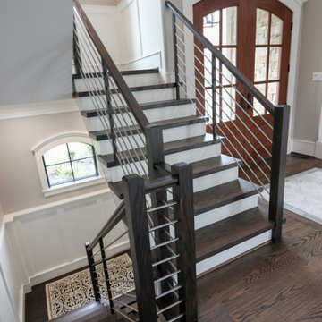 Project #72 | Modern Staircase with Horizontal Steel Rod Railing