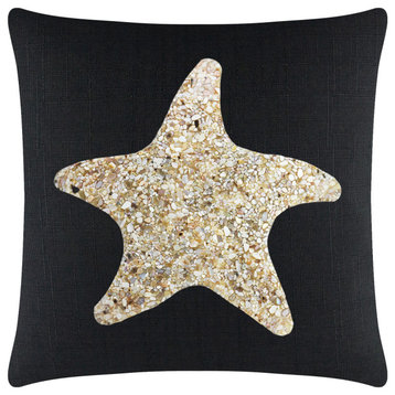 Sparkles Home Shell Starfish Pillow - 16x16" - Black