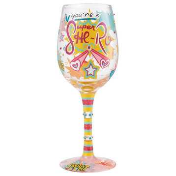 "Super She-Ro" Wine Glass by Lolita