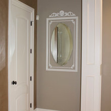 mirror with frame painted on wall