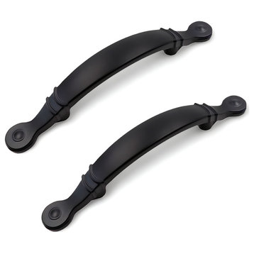 Decorated Arched Cabinet Handles, Black