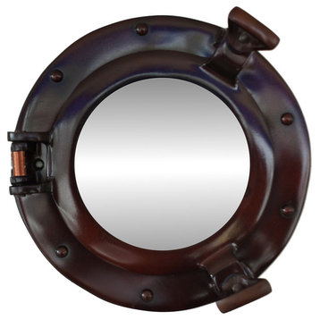 Deluxe Class Antique Copper Porthole Mirror 8'', Port Hole, Nautical Wall Han