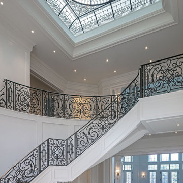 Large stained and leaded glass domed ceiling