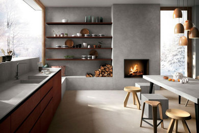 Inspiration for a contemporary dining room remodel in Orange County