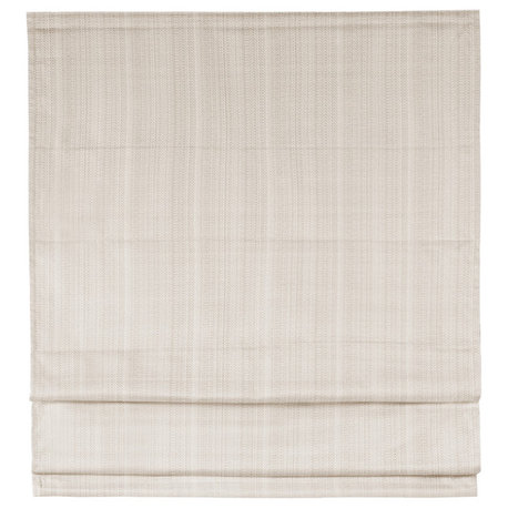 Madison Park Galen Basketweave Roman Shade, Ivory, 27"