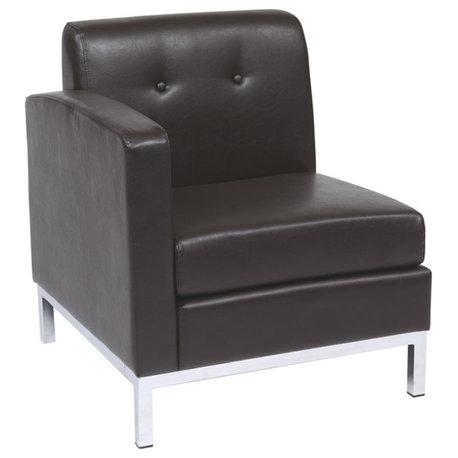 Wall Street Single Armchair LAF Espresso Faux Leather