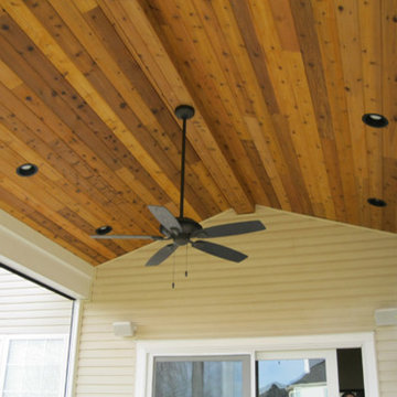 Patio with roof and retractable screens