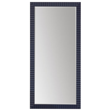 Savona Rectangular Bathroom/Vanity Wave framed Wall Mirror, Royal Blue, 68 Inch