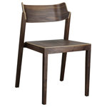 OSIDEA USA Inc. - The 100 Chair, 17.75" Seat Height, Walnut - This stackable dining/guest chair will fit well in commercial and residential spaces alike. Its curved open back give a comfortable and unique aesthetic touch, allowing one to easily pick up this chair and neatly stack it away.