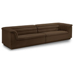 Meridian Furniture - Cascade Upholstered Modular Sofa, Brown, Velvet, Straight Sofa - Give your room a much-needed rehab when you bring home this Cascade velvet modular sofa. The elegantly attention-grabbing design features a modern profile with curved arms deep horizontal channel tufting, so it wows from all angles. Upholstered in rich brown velvet, this seat quickly becomes everyone's favorite spot for curling up with a good book or smart device. Thick foam padding ensures a cozy, body-hugging experience. while you watch TV or just relax.