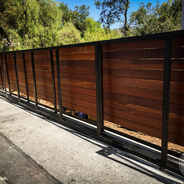 Wood & Iron Fencing with Entry Gate