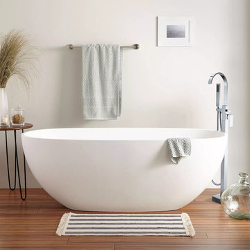 $279.99 Dree Brushed Nickel Freestanding Tub Filler Brass Single Handle Floor Mo