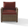 Bradenton Outdoor Wicker Arm Chair With Sangria Cushions