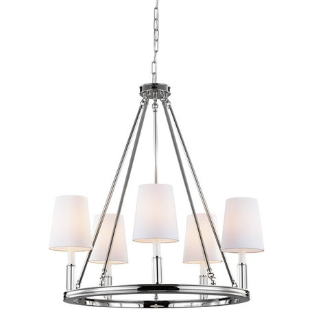 Murray Feiss F2922/5 Lismore Medium Chandelier, Polished Nickel