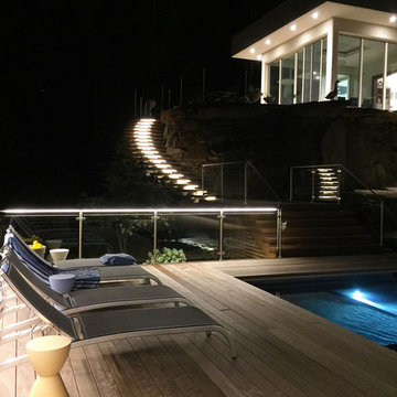 contemporary two sided vanishing edge pool + catch pools