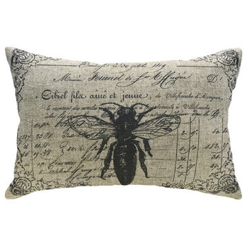 Decorative Bee Linen Pillow