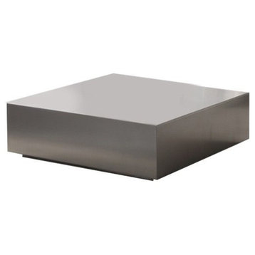 Modrest Anvil Modern Brushed Stainless Steel Coffee Table