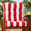Outdoor Seat and Back Chair Cushion, Cabana Stripe Red