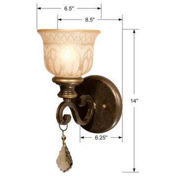 Crystorama Lighting Group 7501-GT-S Norwalk 14" Tall Wall Sconce - Bronze Umber