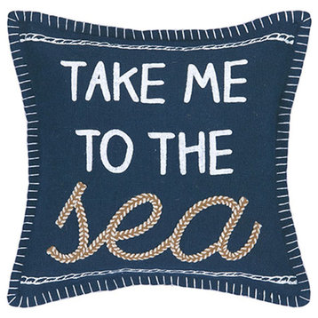 Take Me To The Sea Embroidered Pillow