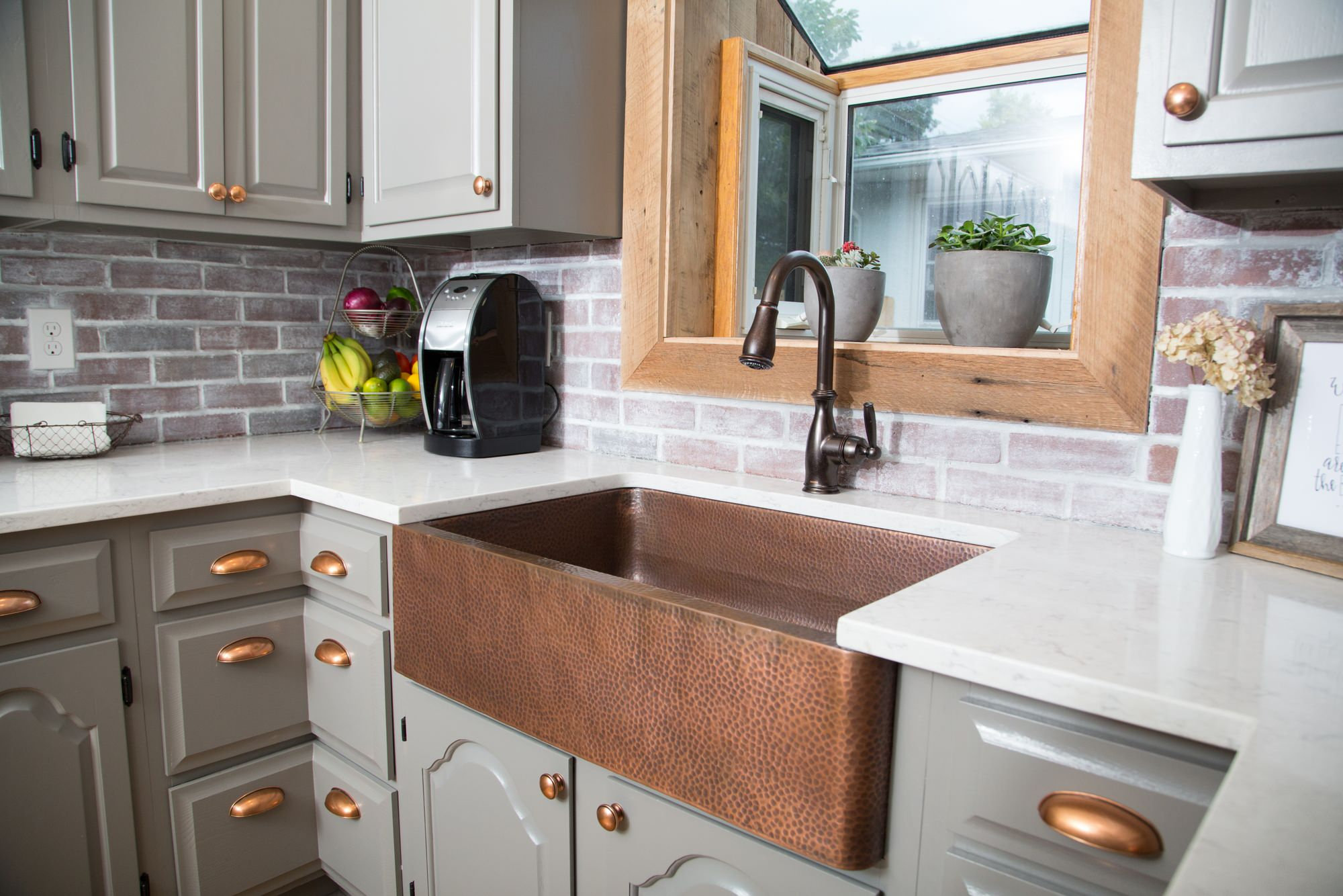 Adams Copper 33" Single Bowl Farmhouse Apron Front Undermount Kitchen Sink