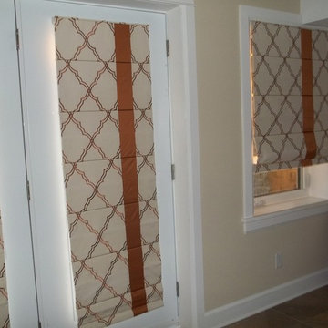 Roman Shades with Accent Stripes