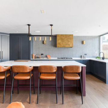 Artistic & Influential Lay-On Shaker Kitchen & Banquette Dining Area