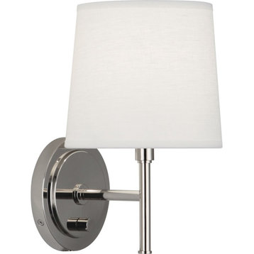 Robert Abbey Bandit 1 Light Wall Sconce, Polished Nickel - S349